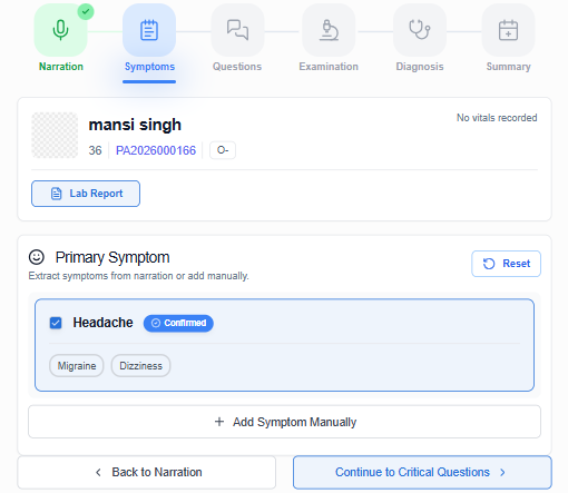 AI Symptom Analysis